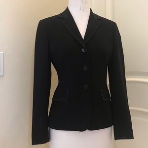 Ann Taylor black  jacket with white stitching